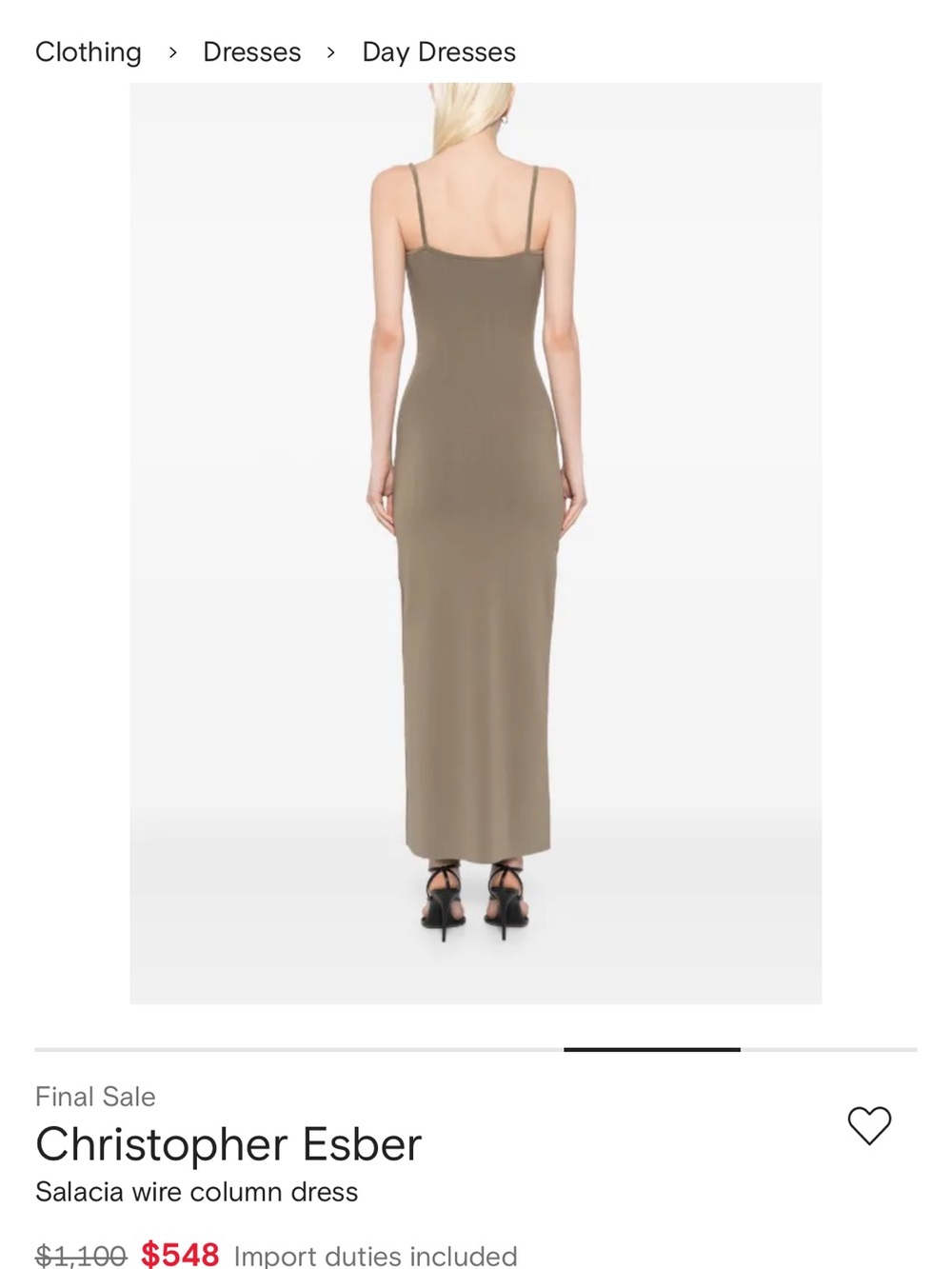 Christopher Esber Olive Sculptural Cutout Column Dress - Picture 2 of 5